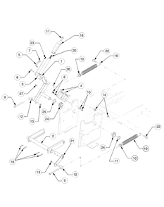Implement Lift Handle Mfg Date K016 And Before Diagram and Parts List for GT2550 K015-K018-14A2E7P710 Cub Cadet Lawn Tractor
